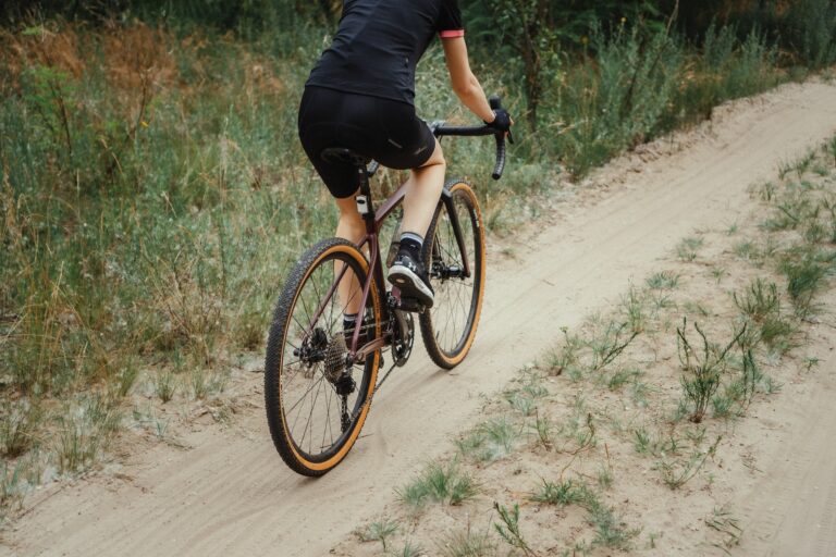woman riding gravel bike